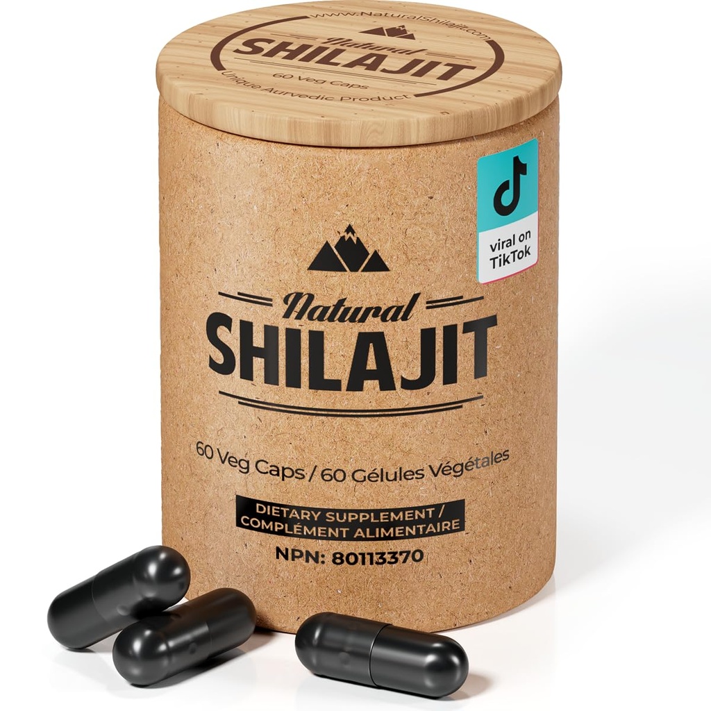 NATUURLIJKE SHILAJIT Capsules (2 maanden levering) - 60 Telling - Shilajit voor mannen en vrouwen met fulvinezuur en sporenmineralen, plantaardige voedingsstoffen voor energie, immuunondersteuning en vitaliteit