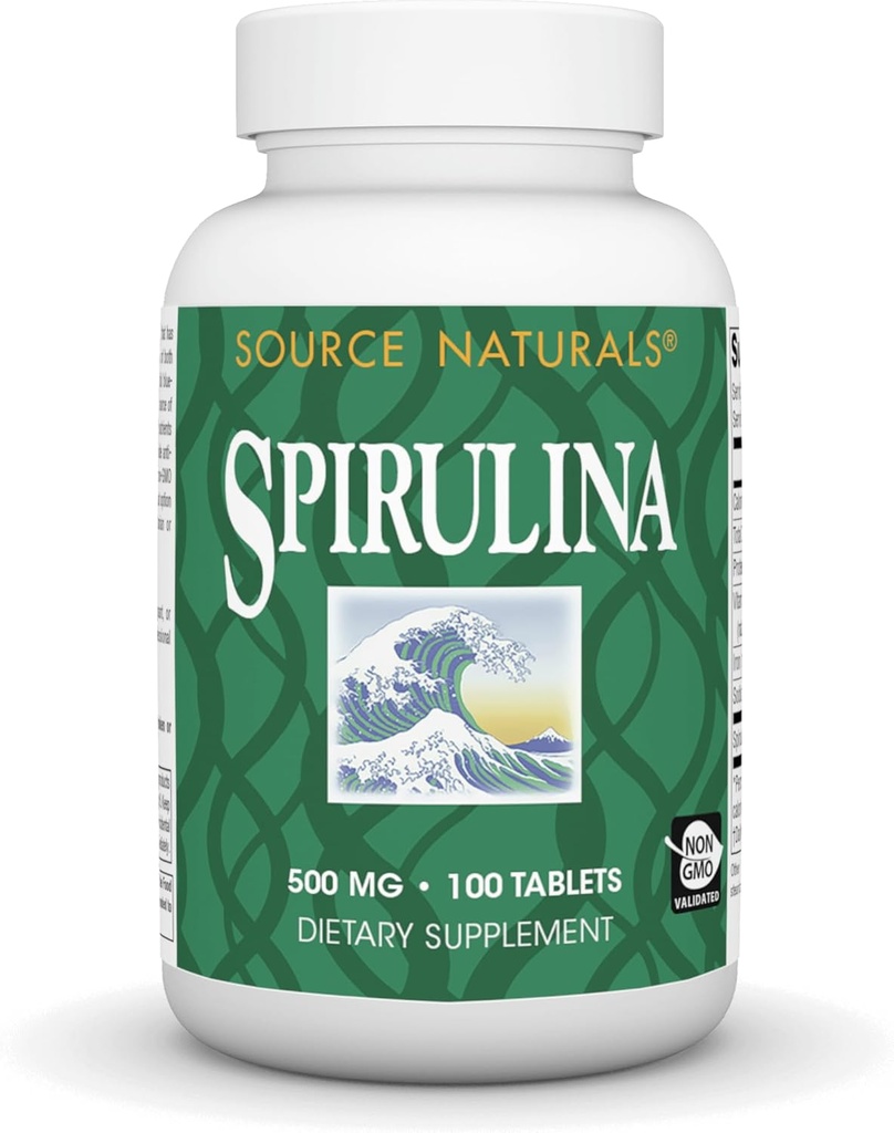 Bron Naturals Spirulina - voor ondersteuning van het immuunsysteem - 100 tabletten