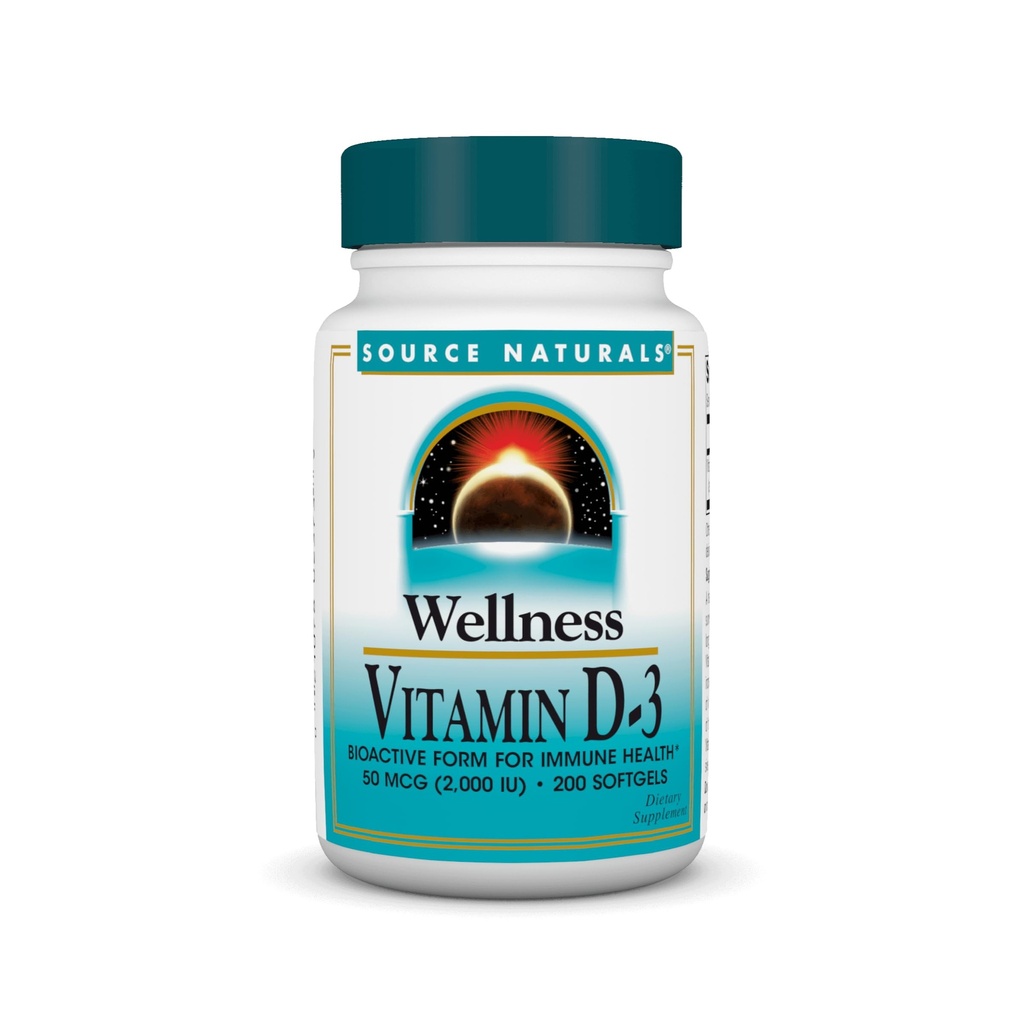 Bron Naturals Wellness Vitamine D-3 2000 ie Bioactive Form for Immune Health* - 200 Softgels