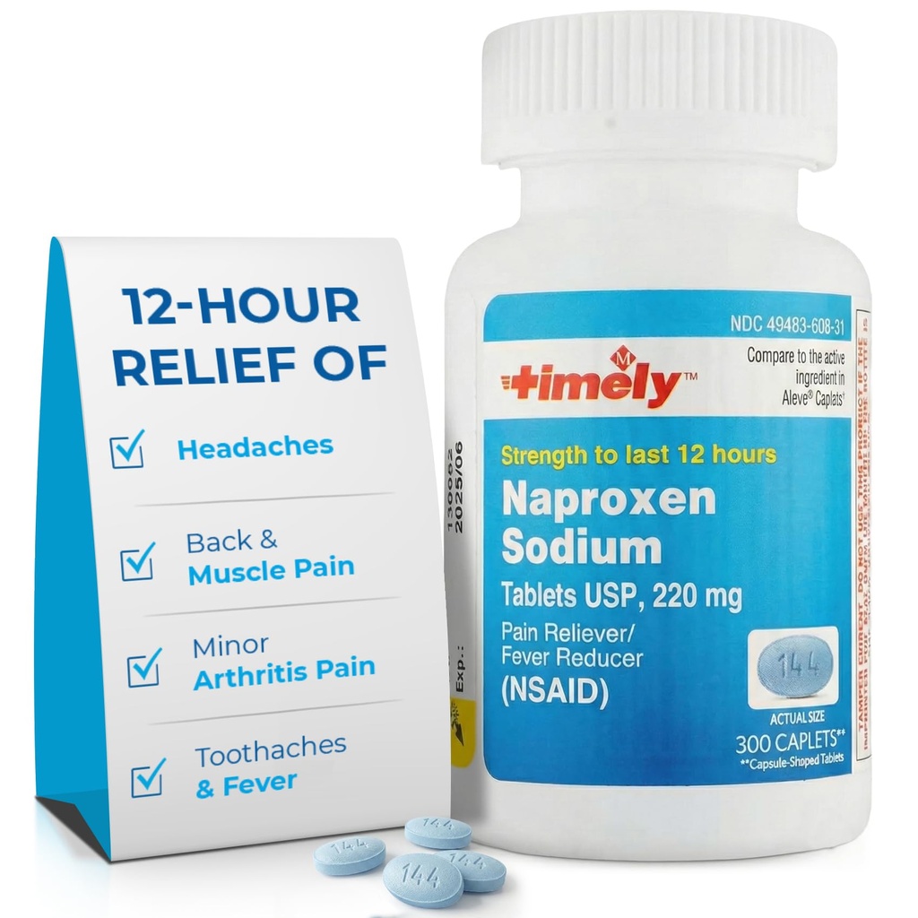 TIME-CAP LABS, INC. Tijdig Naproxen natrium 220mg - NSAID pijn Relever voor hoofdpijn, tandpijn, lichte gewrichtsontsteking pijn verlichting, rugpijn, koorts - duurt 12 uur - 300 Tellen
