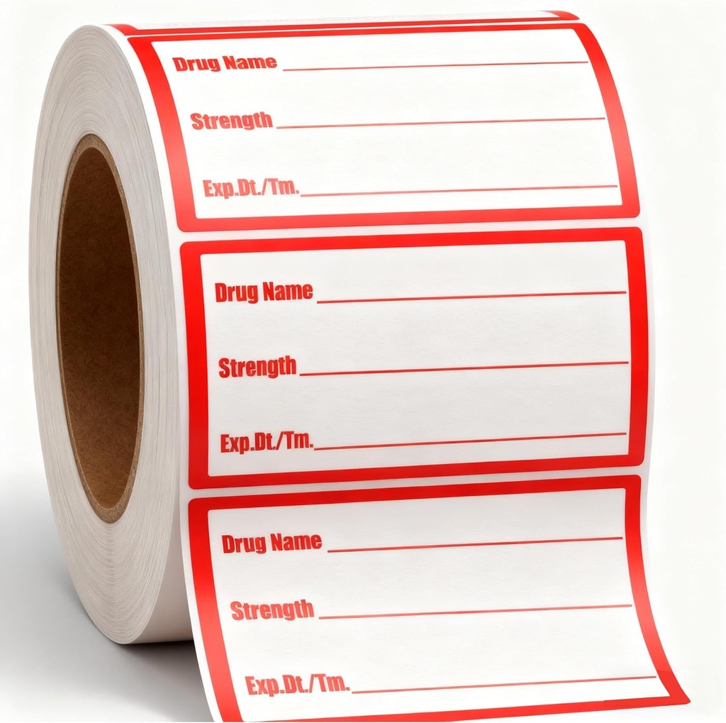 500Pcs Naam van het geneesmiddel Label Stickers Medicatie sterkte Stickers 1x2 Inch-Veterinaire instructie etiketten Herinnering etiketten