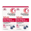 Genexa Infants' Clean Acetaminophen | Pediatrician Preferred Ingredients | Pain Reliever & Fever Reducer for Babies | Dye Free, 0% Artificial Additives | Organic Blueberry Flavor, 4 fl oz (2 Pack)
