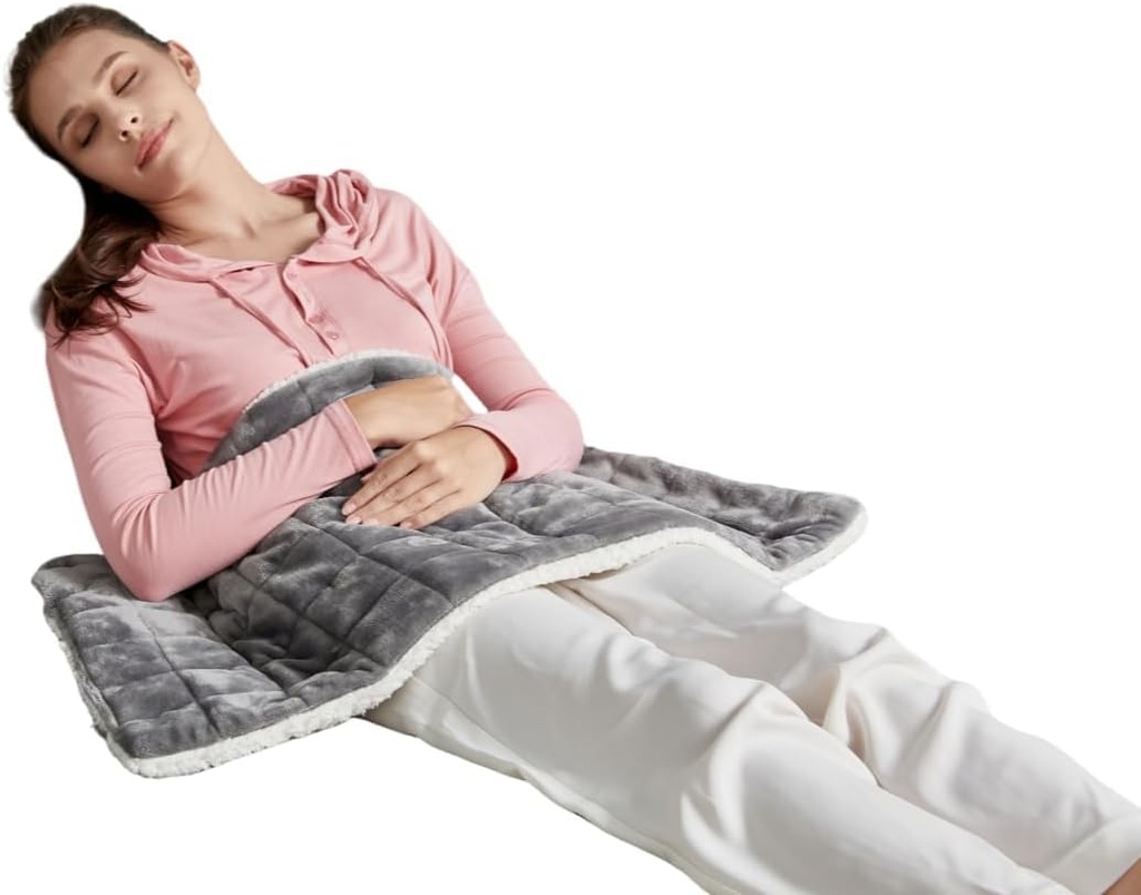 Weighted Heating Pad for Period Cramps and Back Pain, XL Heating pad 17"x33",Electric Heating Pad for Shoulder, 4.9LB Heated pad with 4 Heating Levels, Dorm Room Essentials,Machine Washable