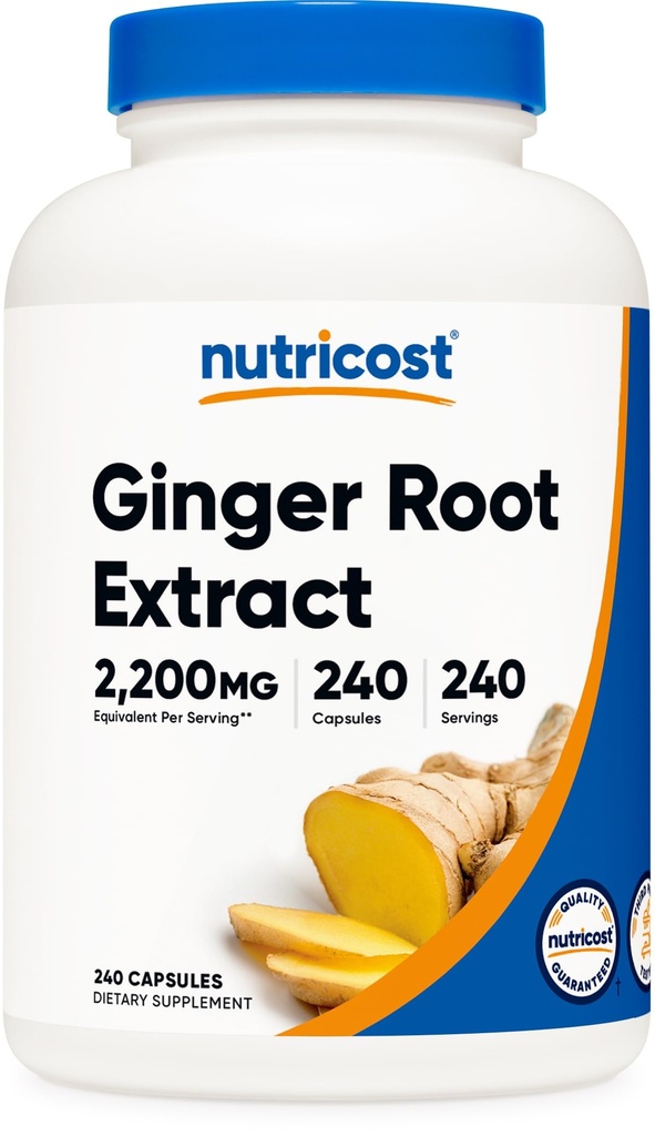 Nutricost Gemberwortel Extract 240 Capsules voor 240 porties per fles - Glutenvrij, Non-GMO