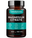 Magnesium Citrate Powder Capsules 400mg - 180 Tel Veg Caps - PhiNaturals Supplements - Zenuwstelselondersteuning en Enzyme Functie