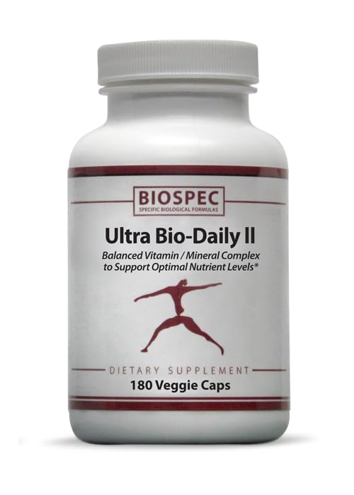 BioSpec Nutritionals Ultra Bio-Daily II – Daily Multivitamin & Mineral Supplement, Magnesium Malate, Methylated B Vitamins, Vitamin K2 MK-7, 180 Capsules