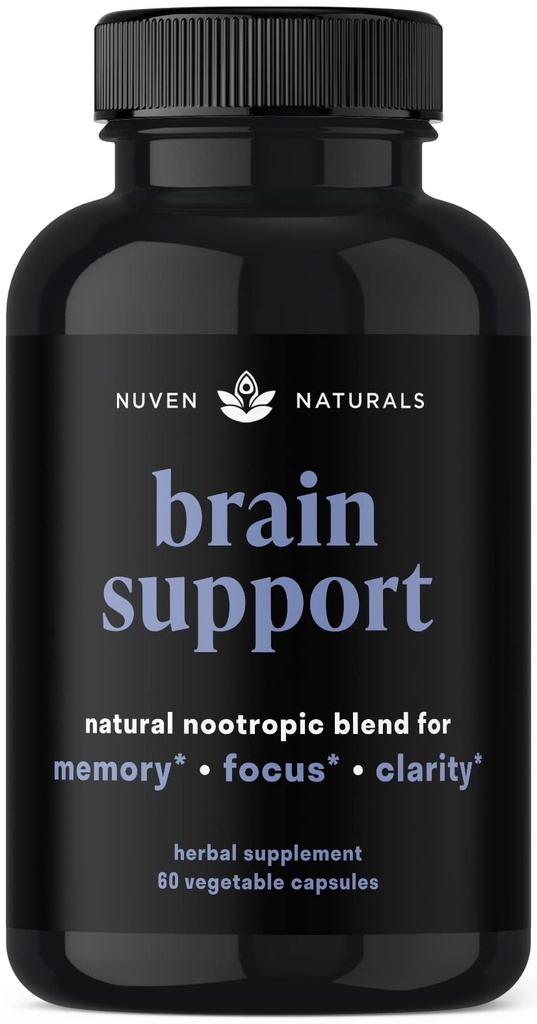 Hersenondersteuningssupplement - Natuurlijke Geheugen en Focus Supplement met Leeuwen Mane, Ginkgo Biloba, Bacopa Monnieri & Ashwagandha Root - Natural Nootropics & Brain Booster 60 Capsules