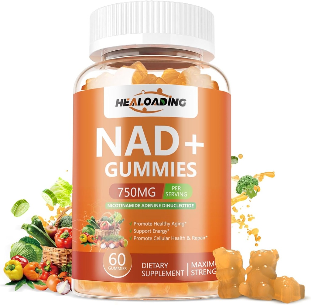 NAD+ Gummies NAD Resveratrol Supplement : NAD Supplementen voor vrouwen Verouderende defensie Absorptie dan Nicotinamide Riboside Boost Vitamine B3 D3 Natriumzink Ondersteuning Cellular Health Energie en DNA Reparatie