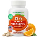 Kinderen Vitamine C Kauwtabletten 250mg - Veganistisch, GGO-vrij, Glutenvrij, Nootvrije Vitaminen - Dieetsupplement voor Immune Ondersteuning - voor kinderen - 120 Kauwtabletten