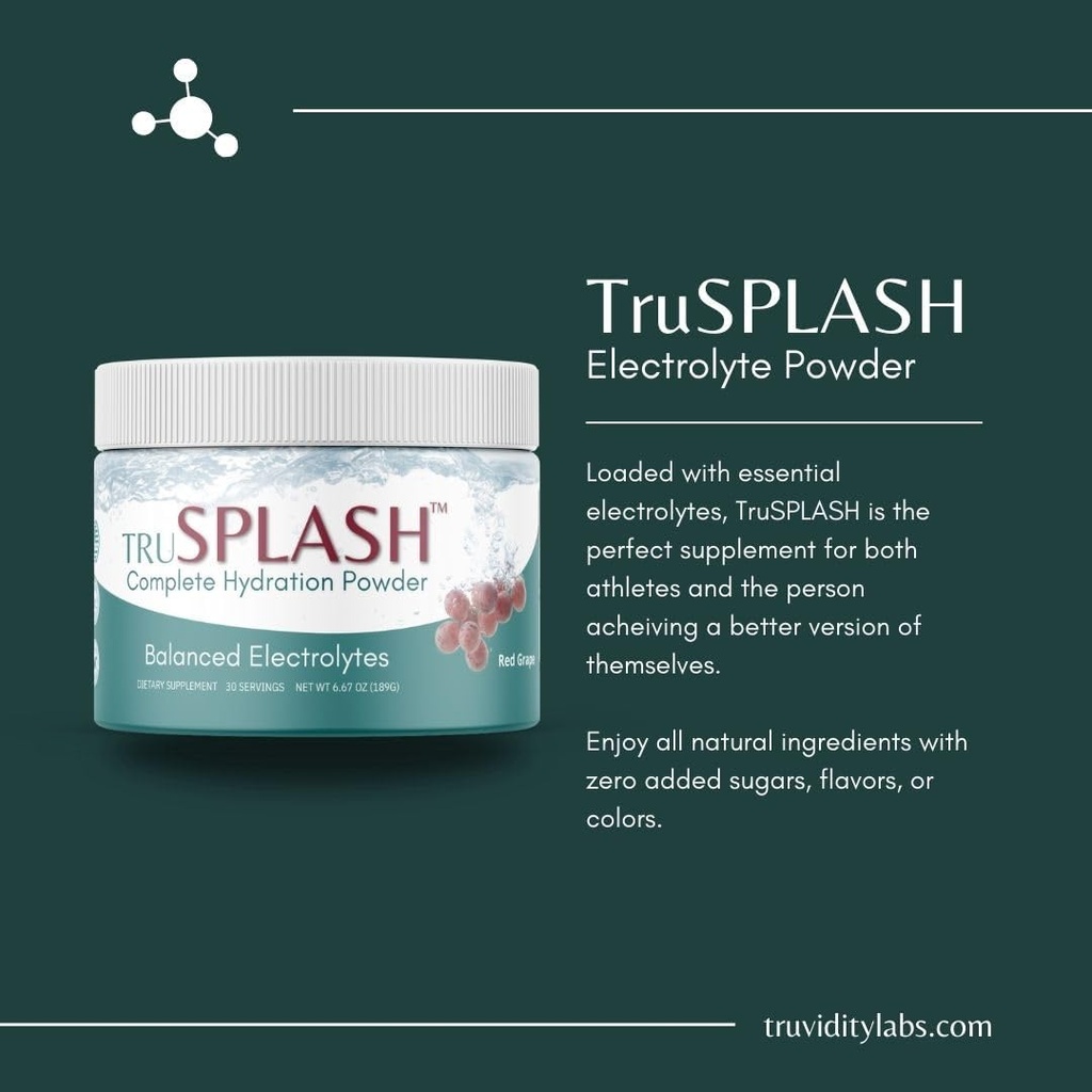 TruSPLASH Complete Hydration Electrolyte Powder (Natural Berry) - 30 porties