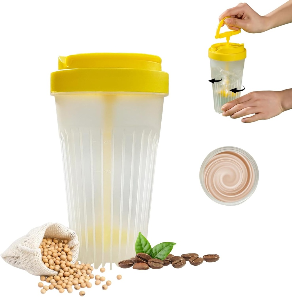 MIUPOO Stirring Bottle,Duurzame Stir Cup voor Stirring Drank, Kleine Blender Shaker Bottle, Herbruikbare Koffiebeker Geschikt voor het mengen van koffie, eiwit Shakes, Smoothies, Pre Oefening Supplementen en Dranken