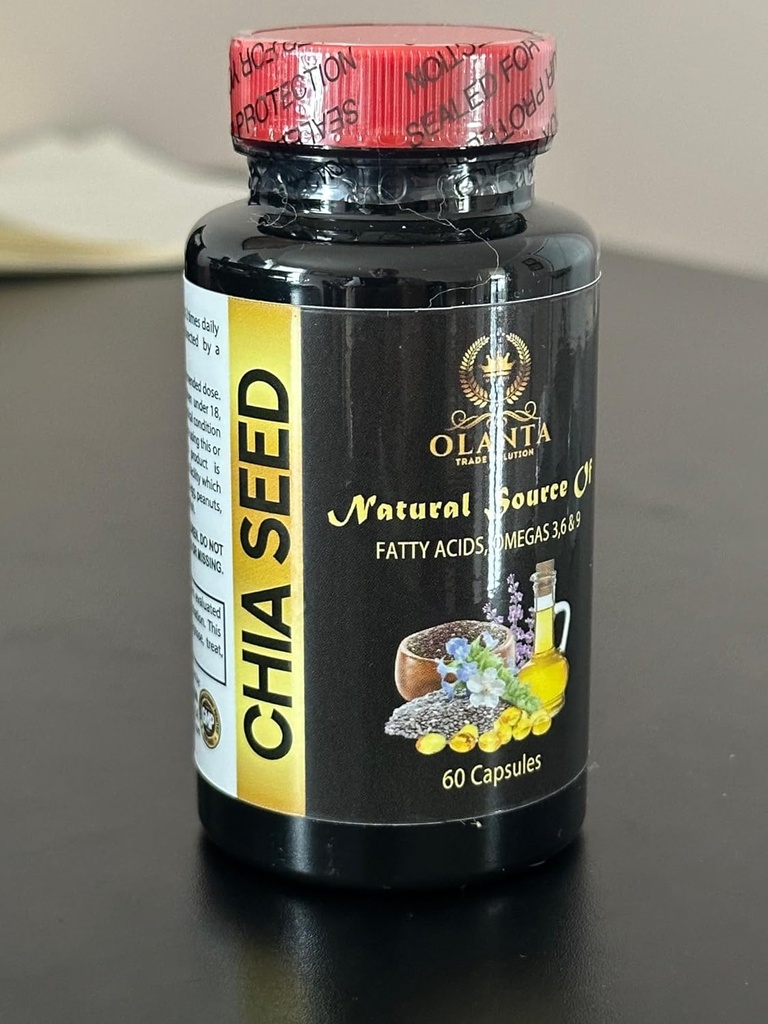 Omega 3 vetzuren voor vrouwen - CHIA Seed - Energiesupplementen voor Menopauze, spijsverteringsenzymen voor vrouwen, Chia Zaden met Omega-3-1 Fles 60 Softgels