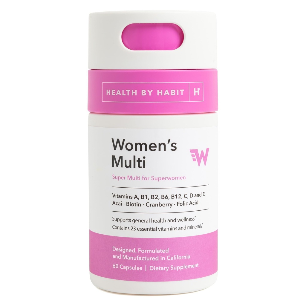 Health by Habit Womens Multi Supplement (60 capsules) - 23 essentiële vitaminen en mineralen, ondersteunt algemene gezondheid en welzijn, niet-GMO, suikervrij (1 verpakking)