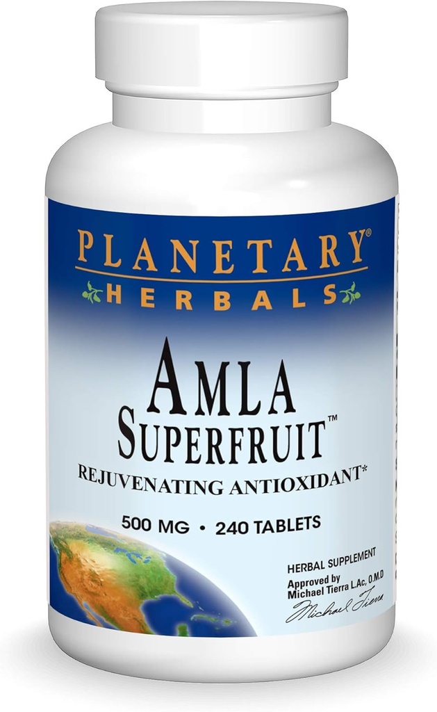 PLANTAARDIGE HERBALS Amla Super Fruit verjongen Antioxidant Supplement, 240 Tel.