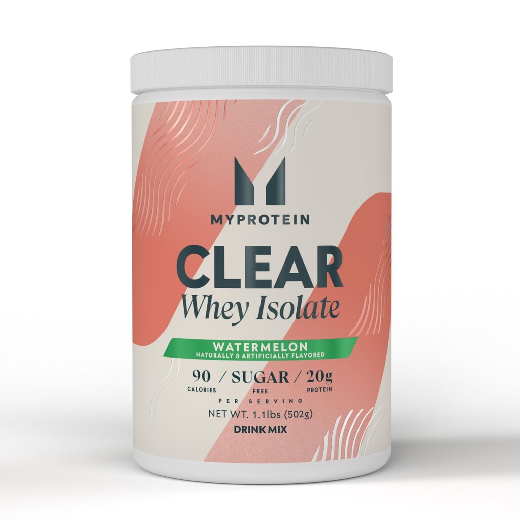 Myprotein Clear Whey Isolaat Protein Powder, 1,1 Lb (20 Servings) Watermeloen, 20g Proteïne per Serving, Natuurlijk Flavored Drink Mix, Dagelijkse proteïne inname voor Superior Performance