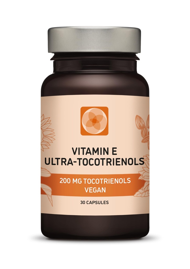 Ultra Tocotrienol 200mg Vitamine E Veganistrane Alle 4 tocotrienols - Alpha Tocotrienol + Beta Tocotrienol + Gamma Tocotrienol + Delta Tocotrienol Geen tocoferolen (30)