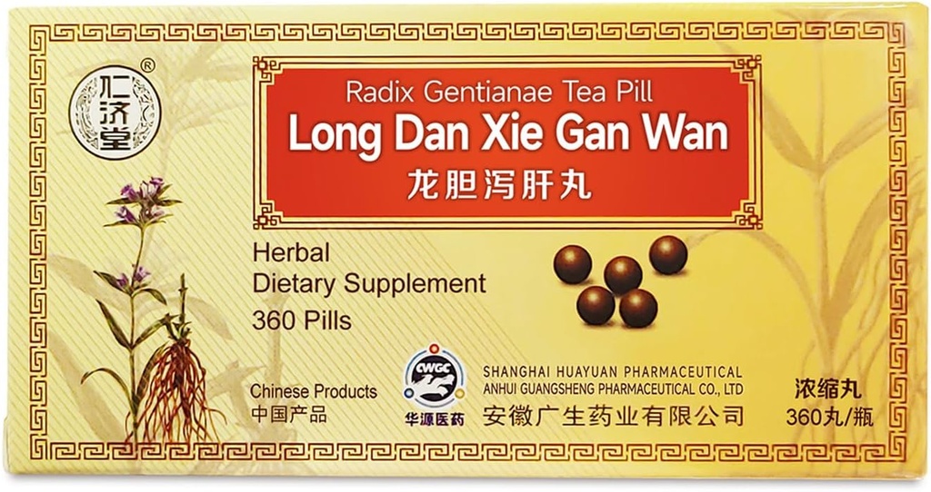 Long Dan Xie Gan Wan Herbal Supplement 45 Servings Economy 360 Pillen - o.b.a. Snake & Dragon, Gentiana Liver Teapills