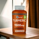 Kurkuma Curcumine met zwarte peper en gember, Qunol 1500mg Kurkuma Extract met 95% Curcuminoïden, Verbeterde Absorptie, Ondersteunt Gezonde Ontsteking Respons, 180 Vegetarische Capsules