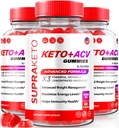 NutraRize (verpakking van 3 Supra Keto ACV Gummies voor gewichtsverlies, Premium Keto+ACV Gummies, All-Natural Apple Cider Vinegar Gummy, Advanced Formula, Official Supplement beoordelingen (180 Gummies)