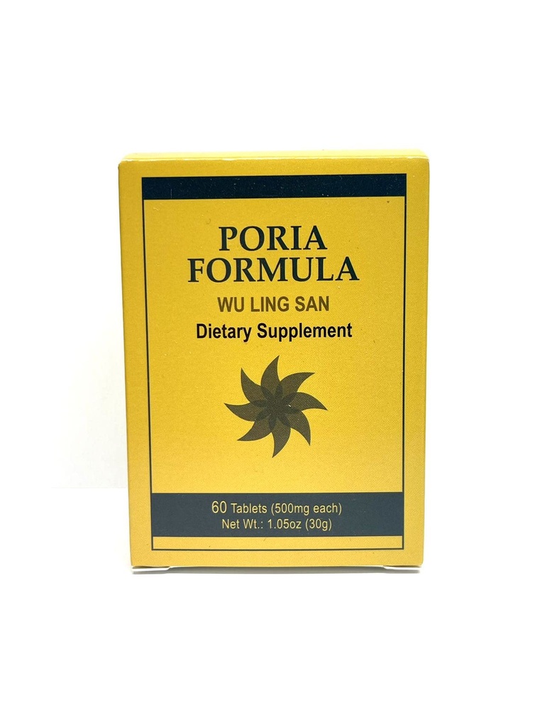 Poria Formula - Wu Ling San Herbal Supplement helpt het urinair systeem te bevorderen en versterkt de milt 60 tabletten 500 mg/elk gemaakt in de VS