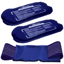 Herbruikbare warme en koude ijspakketten voor verwondingen (3-Piece Set), gewrichtspijn, spierpijn en ontsteking van het lichaam - Herbruikbare Gel Wraps - Verstelbaar & flexibel voor knieën, rug, schouders, armen en benen