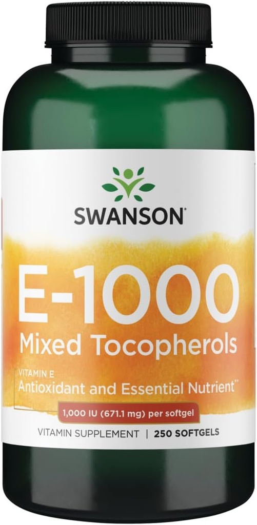 Swanson vitamine E gemengde tocoferolen 1000 Iu (671.1 Milligrammen) 250 Sgels