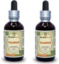 Valeriaan (Valeriana officinalis) Tinctuur, Organisch gedroogd Roots Liquid Extract (Brand Name: HerbalTerra, Trots Made in USA) 2x2 fl.oz (2x60 ml)