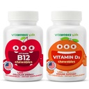Kinderen Vitamine B12 Kauwtabletten + Vitamine D3 1000 IE Kauwtabletten Bundel