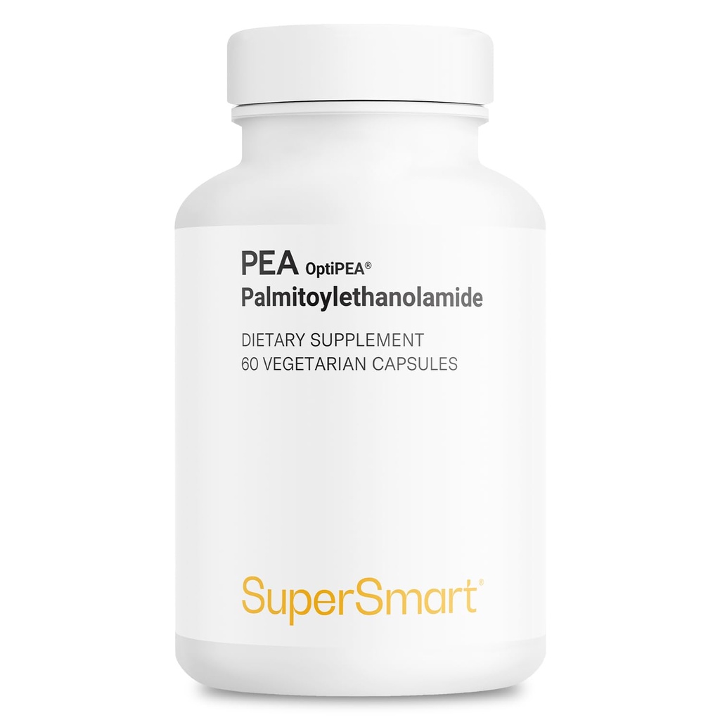 Supersmart - 99% Pea Supplement 1200 mg per dag (gepatenteerd) - OptiPEA PalmitoylEthanolamide - 60 Vegetarische Capsules