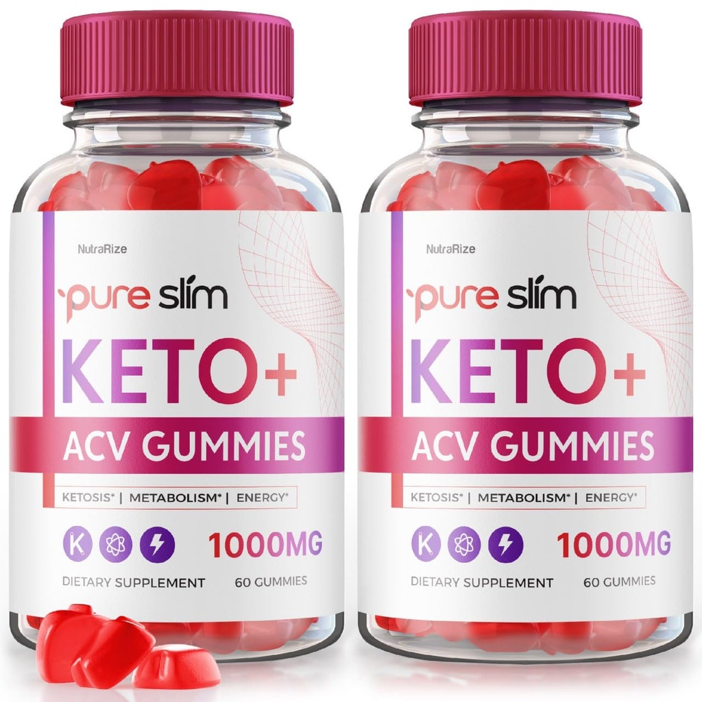NutraRize (verpakking van 2 Pure Slim Keto + ACV Gummies for Advanced Weight Loss, Maximum Strength Supplement (120 Gummies)