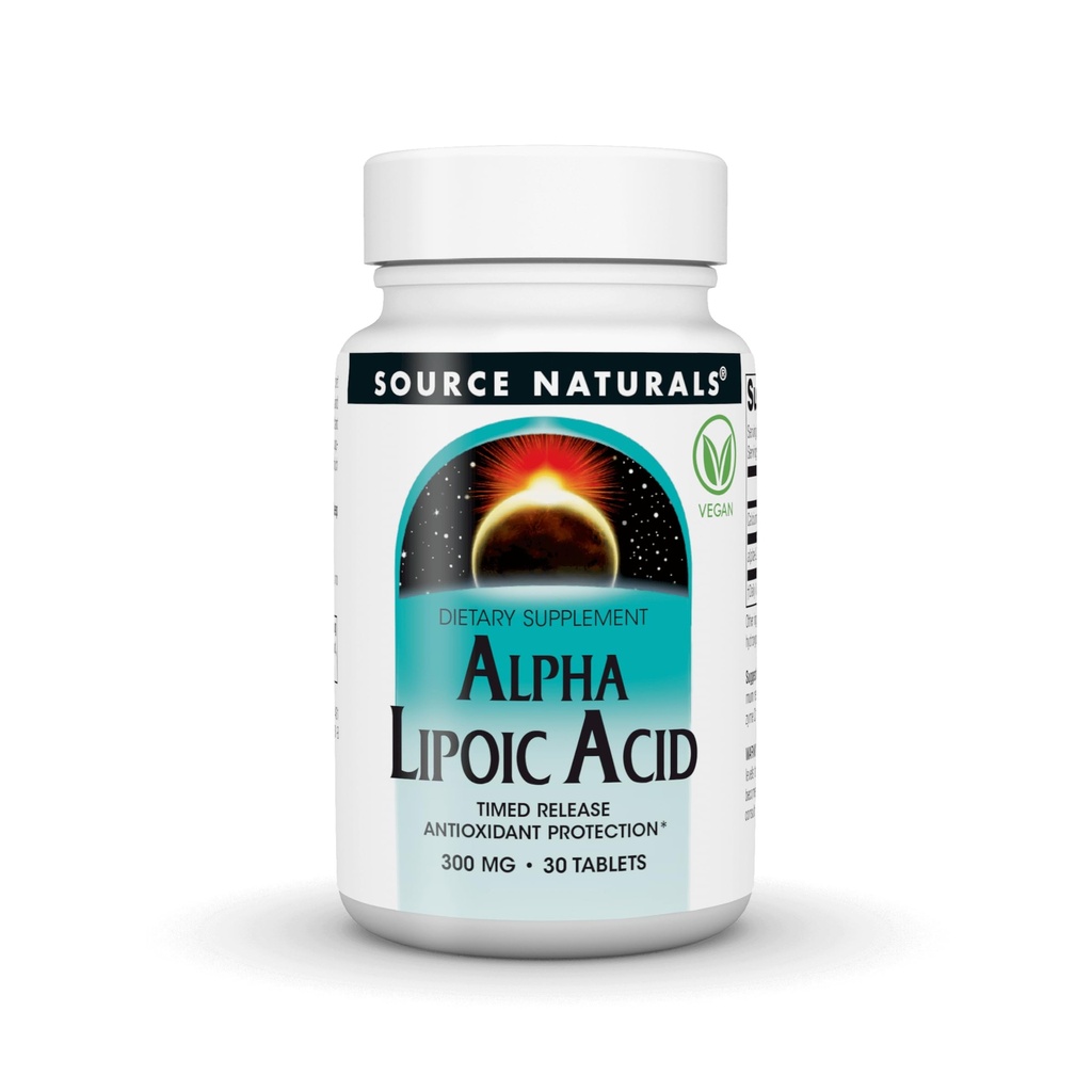 Source Naturals Alpha Lipoic Acid, Timed Release Antioxidant Protection* - 300mg - 30 Vegan Tablets