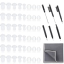 48 stuks gehoorhulp Tips gehoorhulp Domes Universele koepels voor oordopje Tip Vervanging, BTE geluidsversterker Accessoires en 7 stukken schoonmaakgereedschappen met fluweelzak