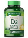 De waarheid van de natuur Vitamine D3 5000 IE Softgels 400 Graaf Hoge Potentie Niet-GMO en Glutenvrij Supplement