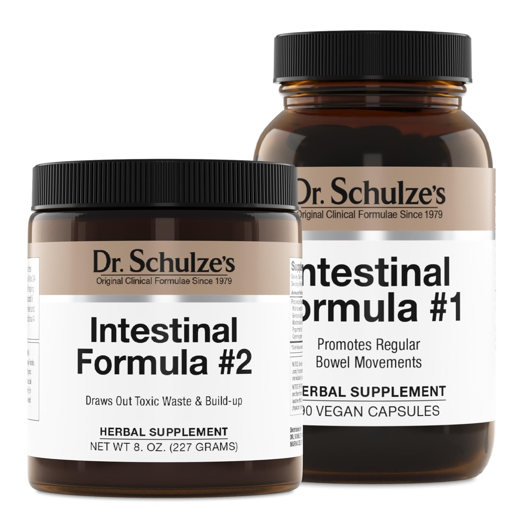 Dr. Schulze's Intestinal Formula #2 (8 Ounces) en Intestinal Formula #1 Capsules (90 Capsules) - Biologische Kruidensupplementen