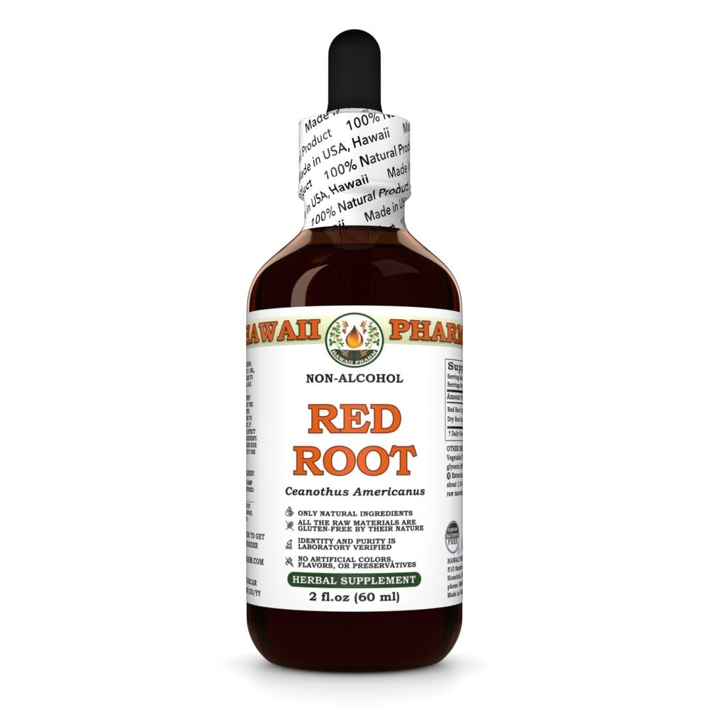 Hawaii Pharm Red Root Alcoholvrije Extract, Glycerite voor hart en lymfatische Wellness, bevordert spijsvertering Comfort, Aids Ontgifting, Ondersteunt Gut Balance en Nutrient Absorptie - 2 fl.oz