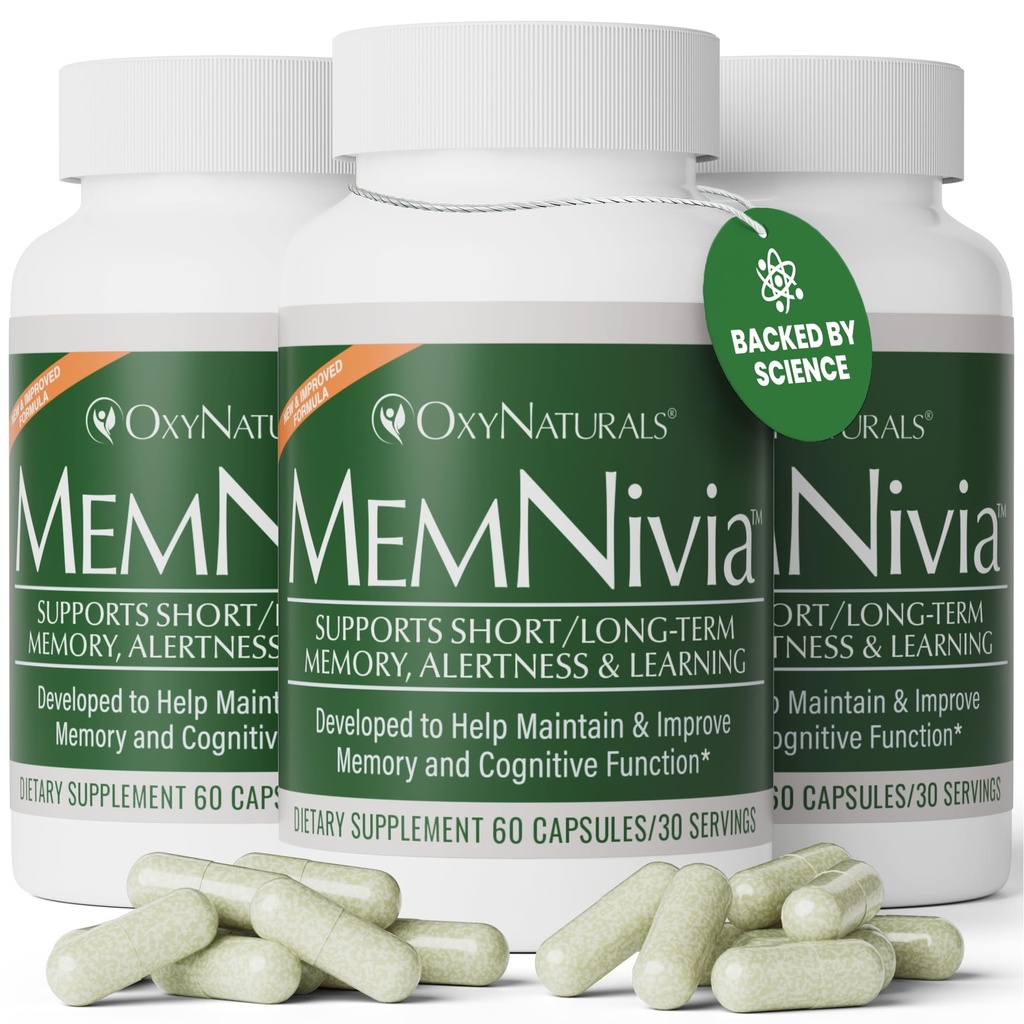 MemNivia Brain Supplementen voor Geheugen & Focus 