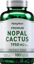 Piping Rock Nopal Cactus Capsules 1950mg | 180 Count | Prickly Pear Supplement | Non-GMO, Gluten Free