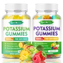 Kalium citraat Gummies 1000mg, Hoge Potentie Kalium Supplement Gummies voor Volwassenen Vrouwen en Mannen, Kalium Gummies Ondersteuning Been Krampen en spier gezondheid, Ananas en gemengde fruit smaak