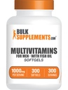 BulkSupplements.com Multivitamine voor mannen Softgels - Dagelijks Multivitaminesupplement, Multimineral voor mannen met visolie - Glutenvrij, 1 Softgel per portie (1000mg), 300 Tellen (pakket van 1)