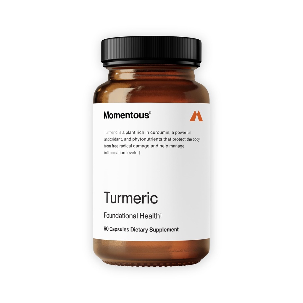 Momenteuze Kurkuma Supplement 1000 mg - Natuurlijke Antioxidant Kurkuma Curcumin voor Foundational Health - NSF Gecertificeerd voor Sport - Glutenvrije - 30 porties - 60 capsules