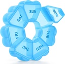 Grote Wekelijkse Pillen Organisator, Pill Box 7 Dag, KAPENS Dagelijkse Vitamine Case Grote Capaciteit Compartementen, Pillen Containers voor Visolie Geneeskunde Supplementen, Blauw