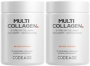 Codeage Multi Collagen Capsules – 5 Collagen Types I, II, III, V & X – Hydrolyzed Grass-Fed Bovine Protein with Ashwagandha, Amla, and Vitamins - 2-Pack