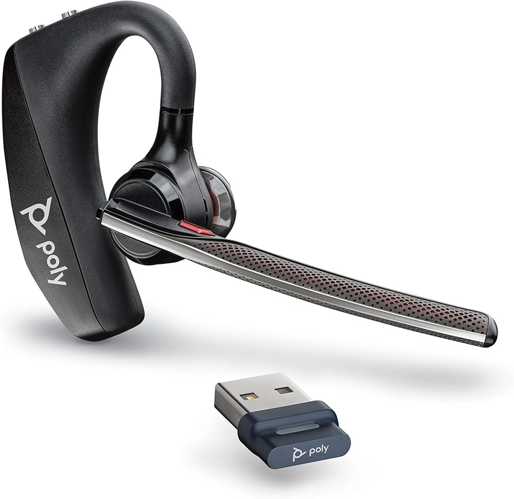 Poly Voyager 5200 UC Wireless Headset & Charging Case (Plantronics) - Single Ear Headset w/Noise-Cancelling Mic - Connect Mobile/Mac/PC via Bluetooth - Works w/Teams, Zoom