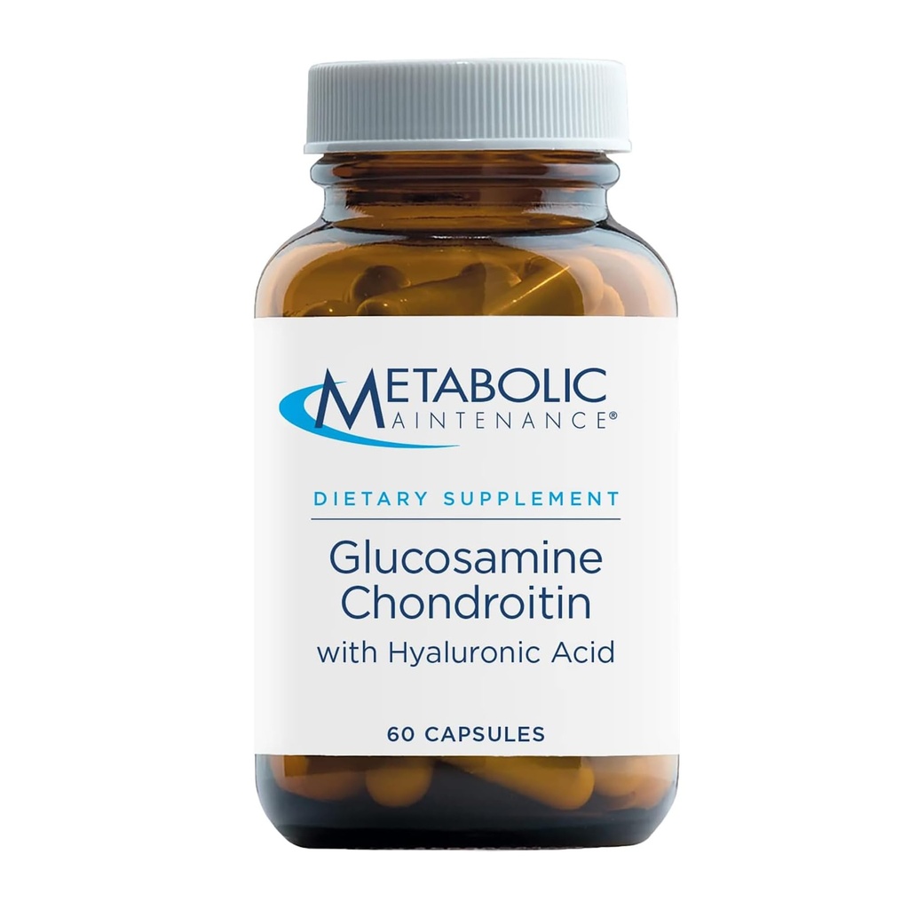 Metabolische Onderhoud Glucosamine Chondroïtine (1000 mg) met Hyaluronzuursupplement - Ondersteunt Joint Health + Tissue Hydration (60 capsules)