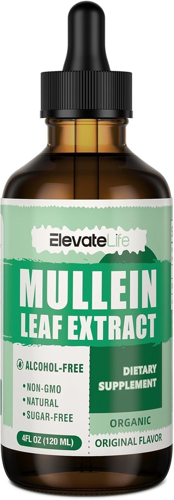 ElevateLife Mullein Drops for Longs - Mullein Leaf Extract Supplement - Long Detox & Bronchial Cleanse for Smokers - Respiratory Health Support - 4oz