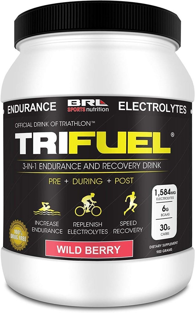 3-in-1 Duurzaamheid en herstel, Hydratatie, BCAA, Electrolyte Enhanced Drink (Wild Berry)...