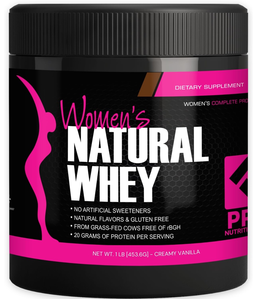 Wei Proteïnepoeder voor vrouwen Vanillepoeder - Glutenvrije Glutenvrije Gras-Fed rBGH-Free - Ondersteunt gewichtsverlies - Natuurlijke Stevia Gezoete Proteïne Shake, 20g (Creamy Vanilla, 1lb)