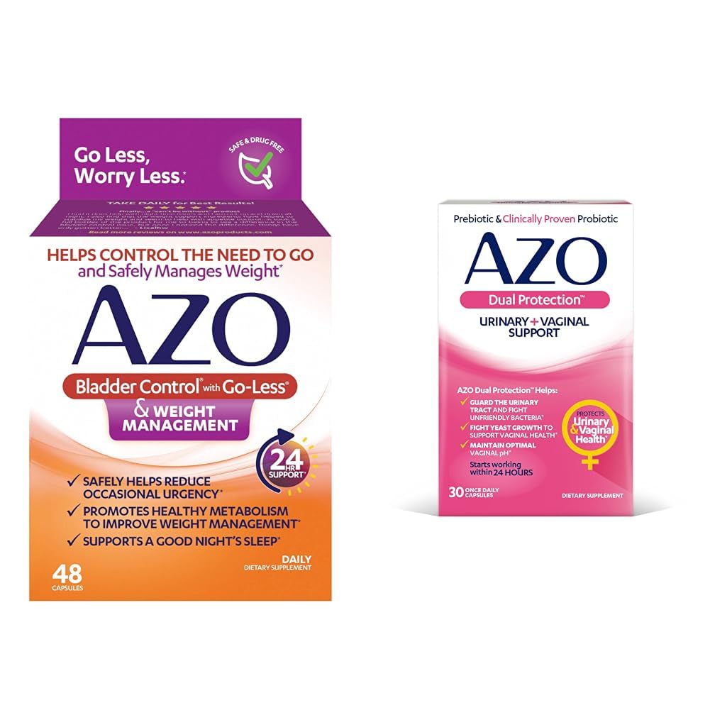AZO Blaascontrole met Go-Less® & Weight Management Dieetsupplement & Dual Protection & Urine + Vaginale Ondersteuning