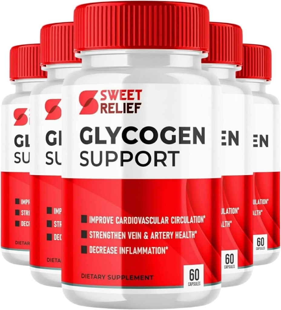Sweet Relief Glycogen Support - Sweet Relief Blood Vessel Cleaner, Sweet Relief Capsules, Advanced Formula for All Wellness, SweetRelief (300 Capsules, 5 Pack)