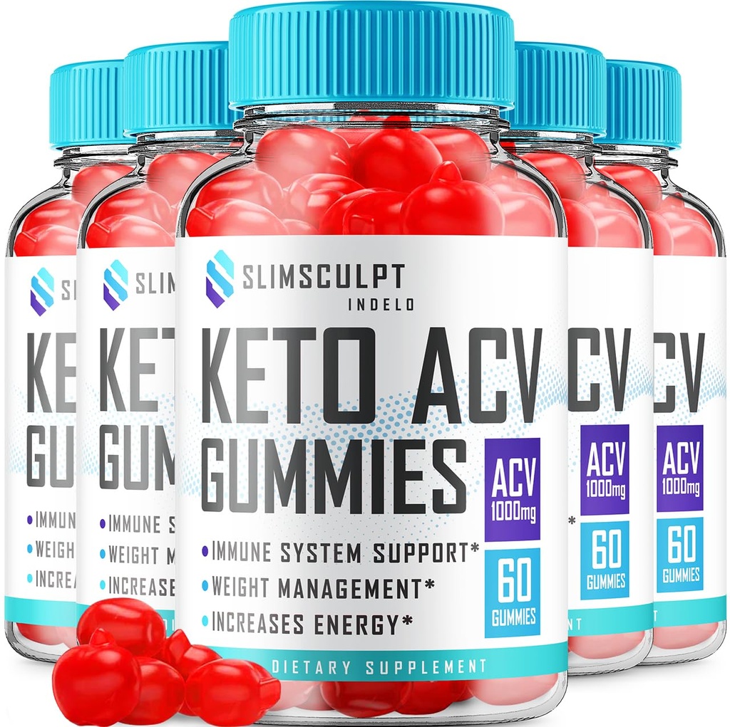 (5 Pack) Slimsculpt Keto ACV Weight Loss Gummies - Advanced Formula Slim Sculpt Keto plus ACV Gummies Apple Cider Vinegar Keto Slimsculpt ACV Gummies Dieetsupplement Beoordelingen Mannen Vrouwen (300 Gummies)